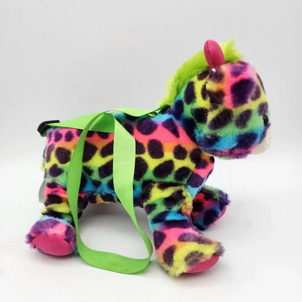 Hug Fun Colorful Leopard Purse Plush Stuffed Toy 9